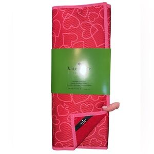 Kate Spade Pink Heart Pattern Reversible Drying Mats. Set of 2. NWT
